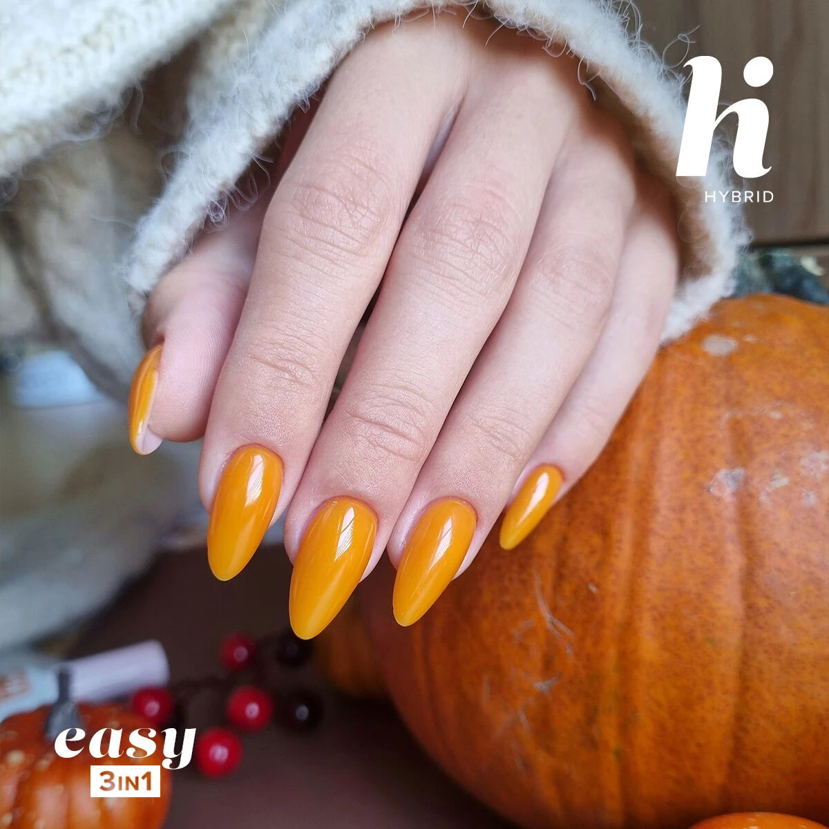 Hi Hybrid 616 EASY 3in1 Pumpkin Pie Orange UV Gel Polish 5ml - hihybrid