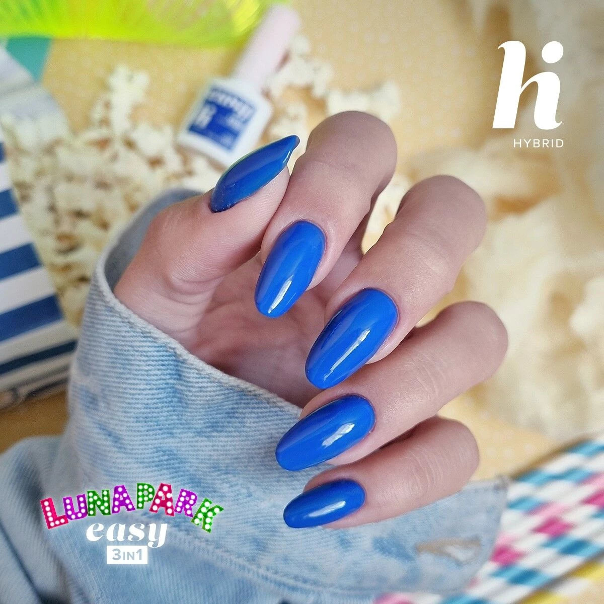 Hi Hybrid 609 EASY 3in1 Crazy Blue Splash UV Gel Polish 5ml - hihybrid