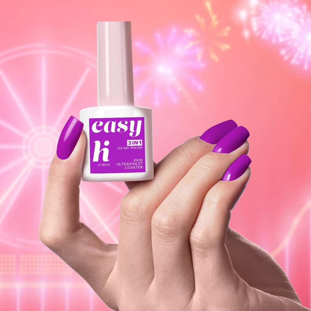 Hi Hybrid 610 EASY 3in1 Ultraviolet Coaster UV Gel Polish 5ml - hihybrid