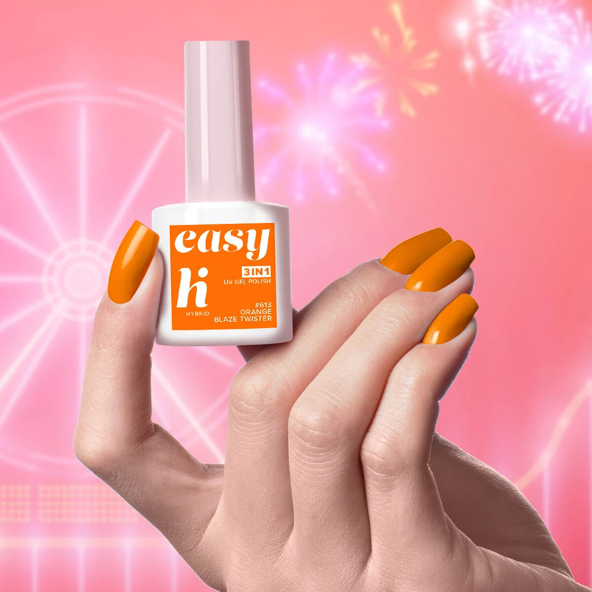 Hi Hybrid 613 EASY 3in1 Orange Blazer Twister UV Gel Polish 5ml - hihybrid