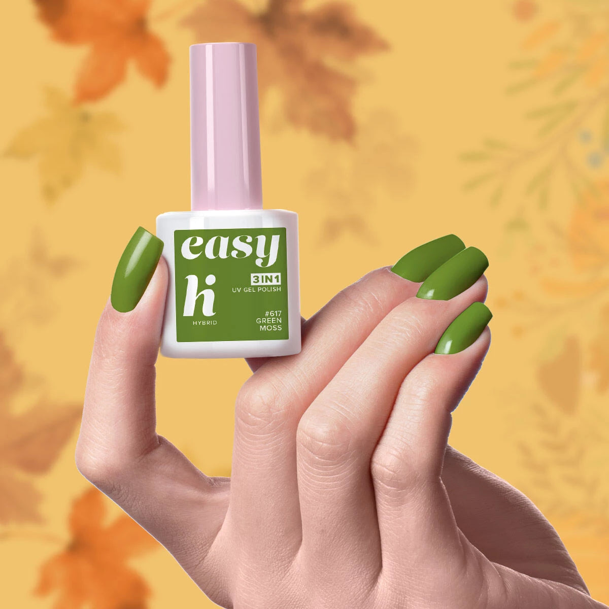 Hi Hybrid 617 EASY 3in1 Green Moss UV Gel Polish 5ml - hihybrid