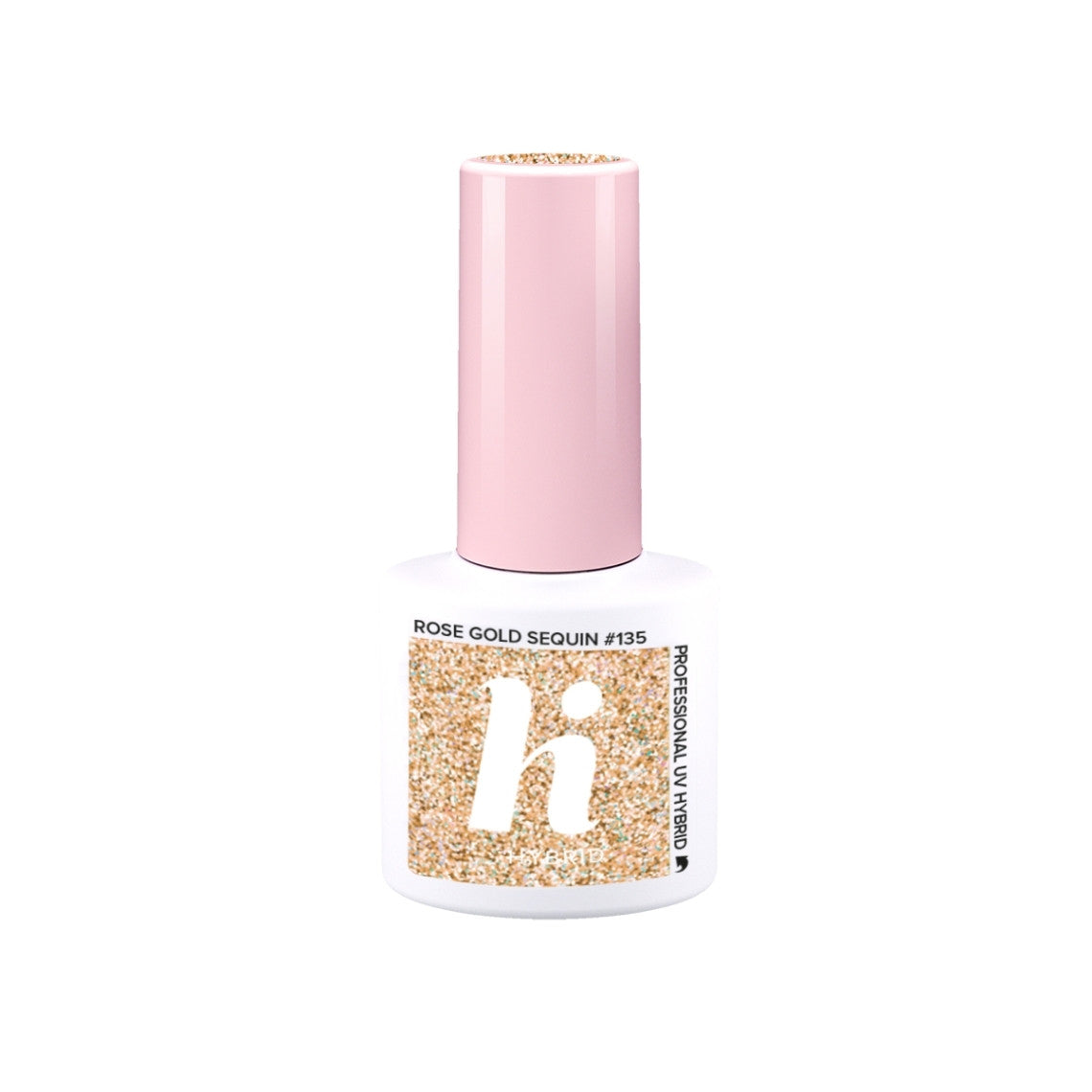 Hi Hybrid 135 Rose Gold Sequin UV Gel Polish 5ml - hihybrid