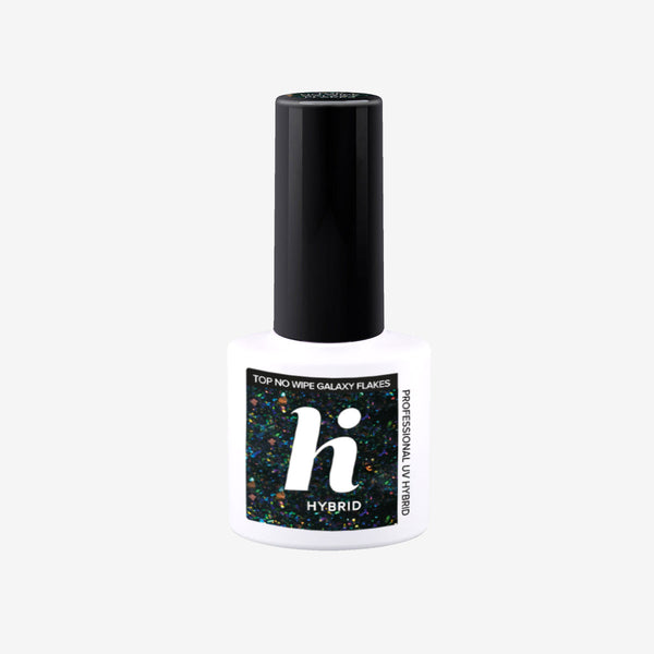 Hi Hybrid Top No Wipe Galaxy Flakes UV Gel Polish 5ml - hihybrid